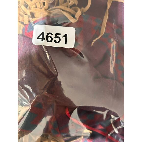 Ariat Cardigan Sweater Womens Small Red Aztec Fringe Trimmed Open Front Western - Picture 8 of 8